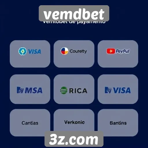 Comparativo de métodos de pagamento no Vemdbet